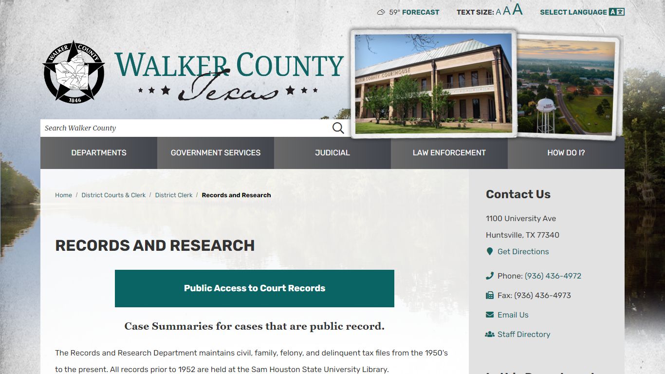 Records and Research / Walker County, TX